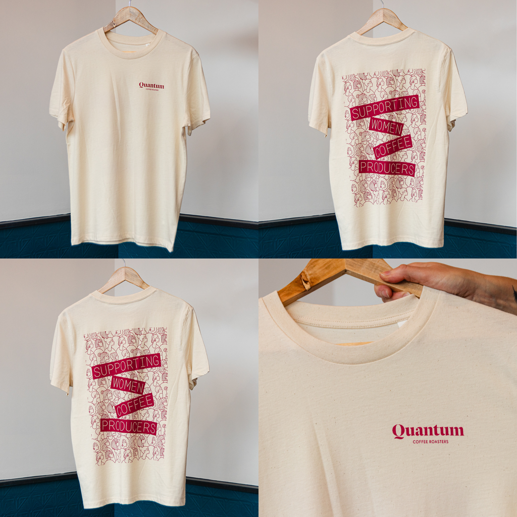 QUANTUM X WOMEN COFFEE PRODUCERS T SHIRT OFF WHITE