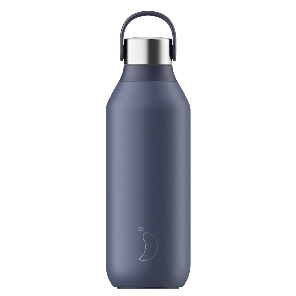QUANTUM x CHILLY'S - Drinks Bottle, 1L, Insulated Leak-Proof, Whale blue