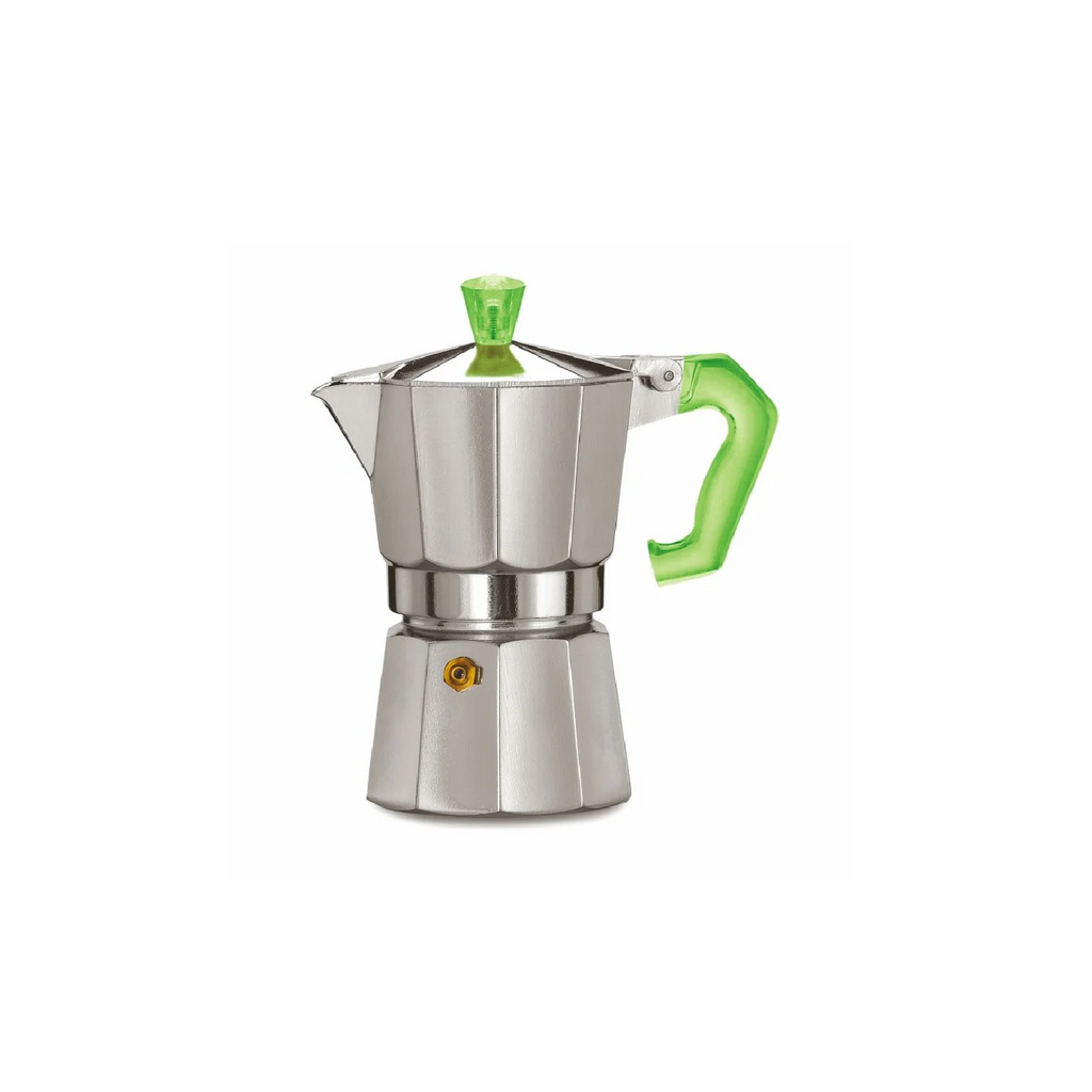Pezzetti ITALEXPRESS Aluminium Moka Pot - 3 Cup - Green handle
