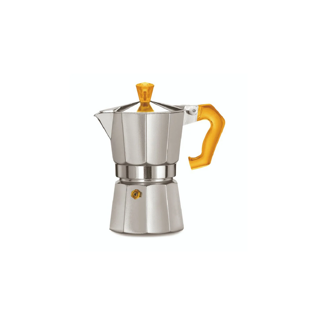 Pezzetti ITALEXPRESS Aluminium Moka Pot - 3 Cup - Orange handle