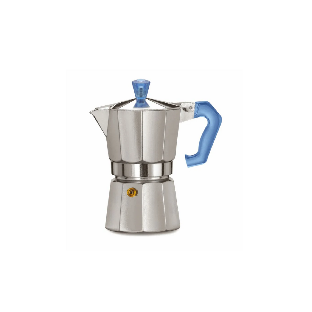 Pezzetti ITALEXPRESS Aluminium Moka Pot - 3 Cup - Teal handle