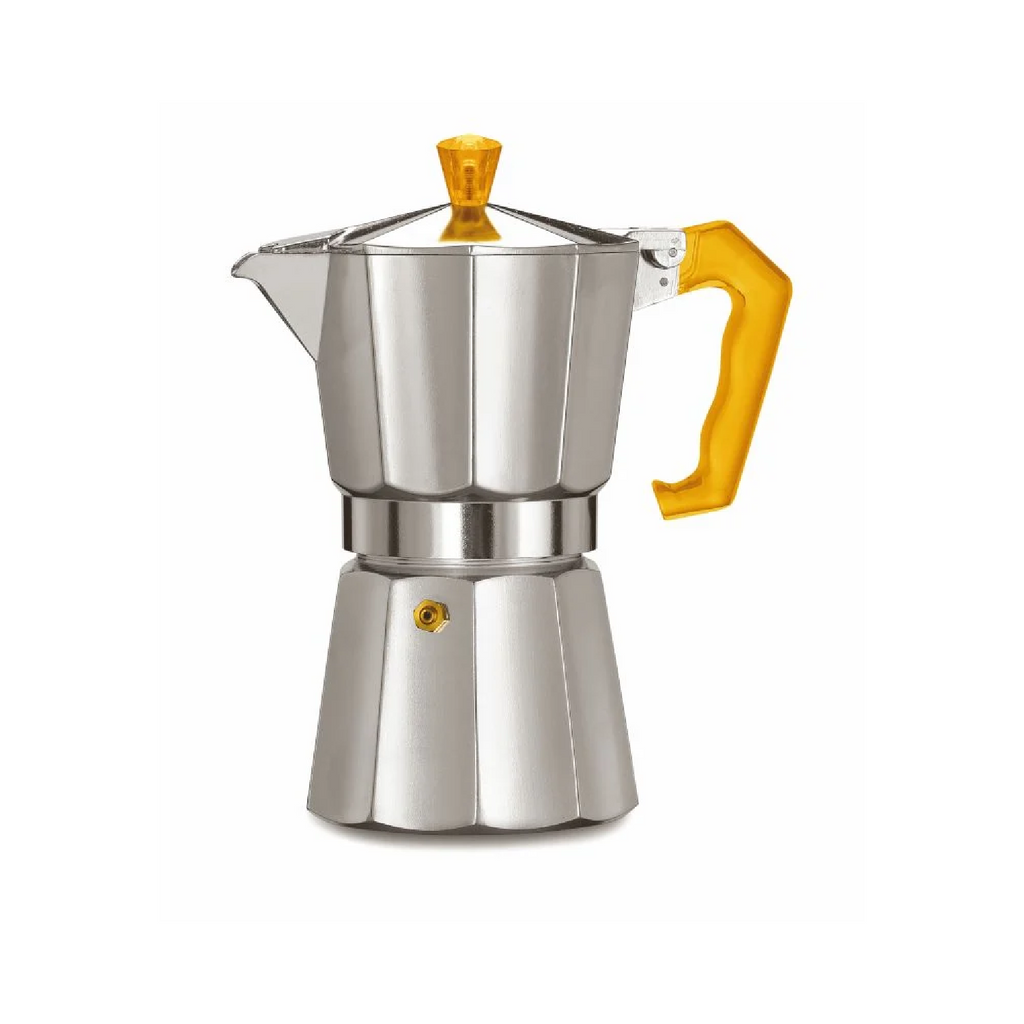 Pezzetti ITALEXPRESS Aluminium Moka Pot - 6 Cup - Orange handle