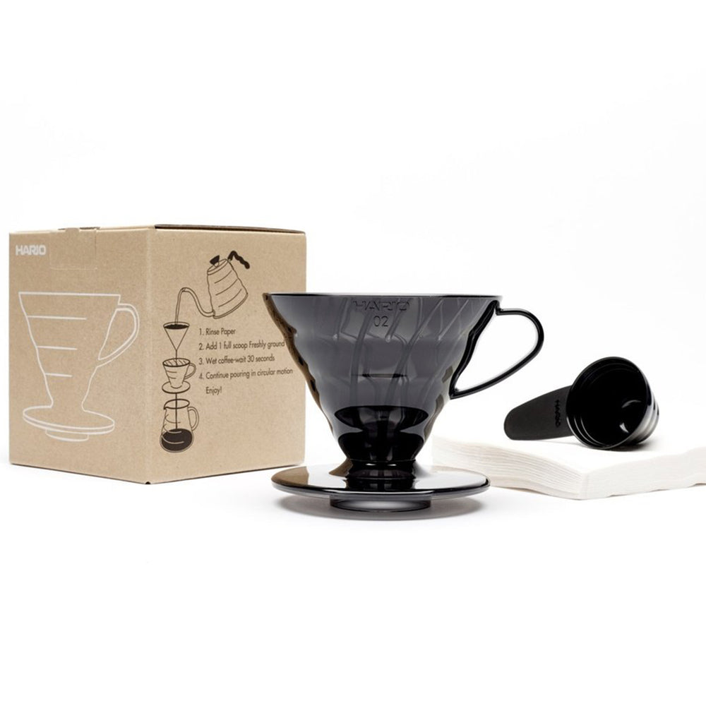 Hario V60 Coffee Dripper SET - Transparent Black
